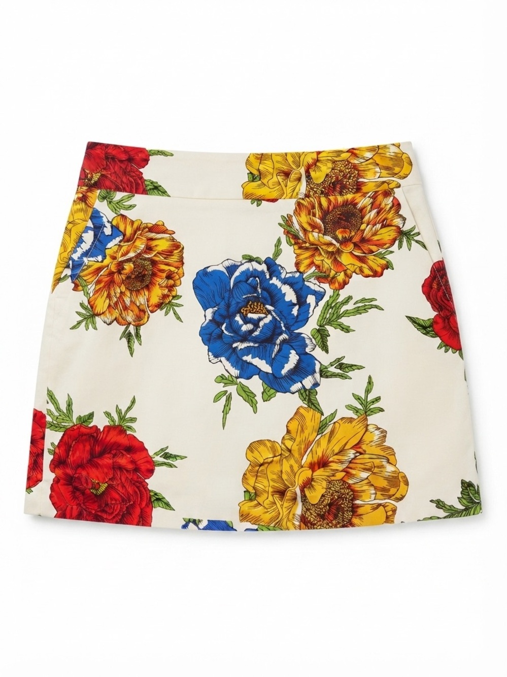 Up ! Floral Print casual botanical Mini Skirt with floral Blooms